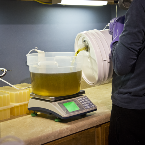 Pouring Oils for Goat Milk Soap Making