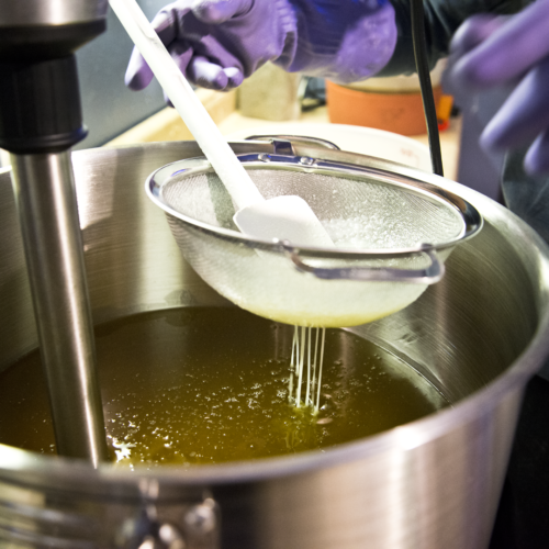 Straining Milk for Goat Milk Soap Making